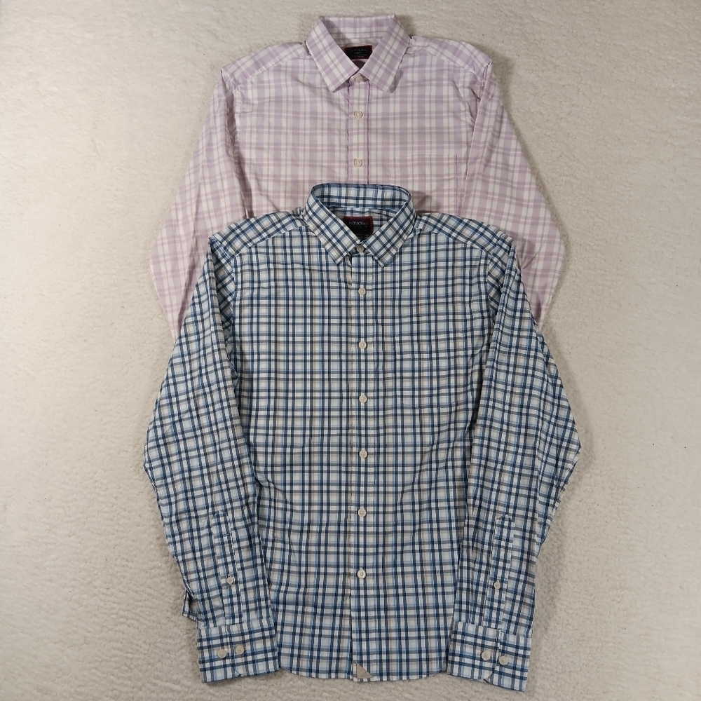 UNTUCKit Shirt Mens Small Plaid Performance Nylon Commuter Lot Of 2